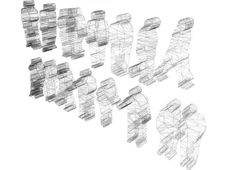 2D People for 3D Printer 3D Model preview