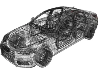 Audi A4 (2017) 3D Model preview