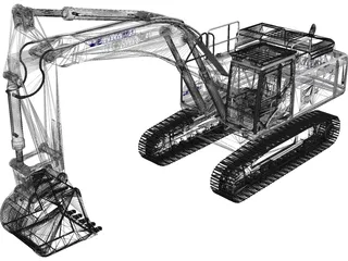 Komatsu PC490 3D Model preview