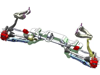 Honda Civic EG Suspension 3D Model preview