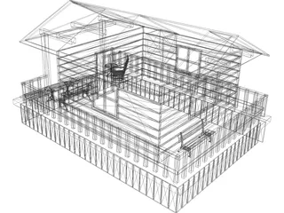 Hunter Cabin 3D Model preview