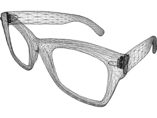 Rayban Type Glasses 3D Model preview