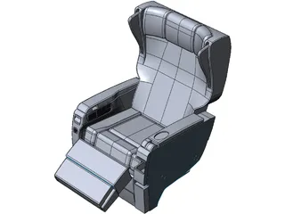Airplane Business Class Chair 3D Model preview