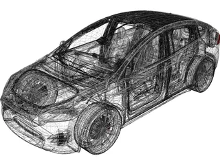 Tesla Model X (2017) 3D Model preview
