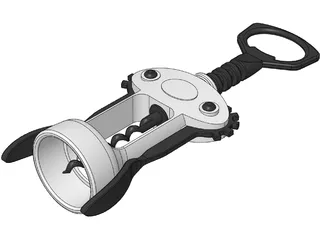 Wine Bottle Opener 3D Model preview