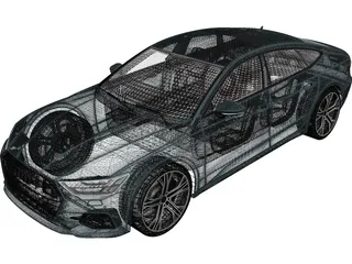 Audi A7 Sportback (2018) 3D Model preview