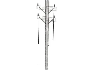 Utility Pole 3D Model preview