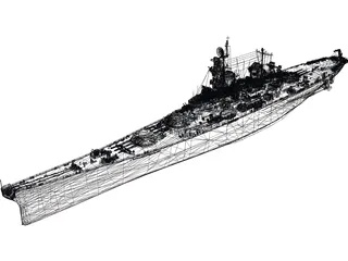 Iowa-class Battleship 3D Model preview