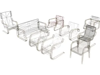 Armchair Collection 3D Model preview