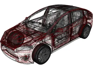 Tesla Model X (2017) 3D Model preview