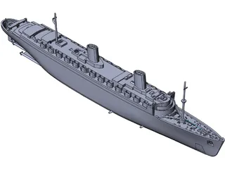 Queen Elizabeth (1940) 3D Model preview