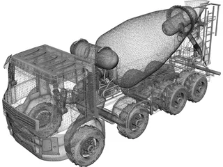 Mixer Truck 3D Model preview