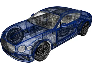 Bentley Continental GT (2018) 3D Model preview