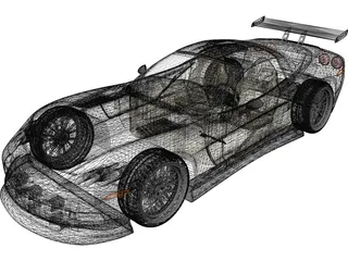 Chevrolet Corvette C6 [Tuned] 3D Model preview