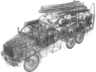 Ural Next Firetruck 3D Model preview