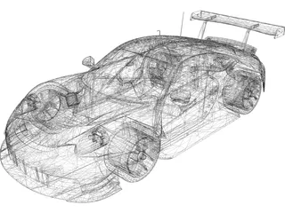 Porsche 911 RSR 3D Model preview