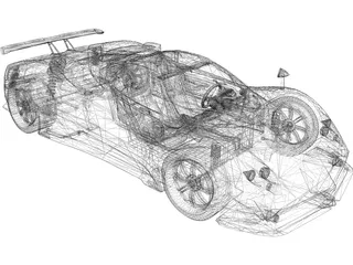 Pagani Zonda Cinque 3D Model preview