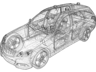 Mercedes E-Class Police 3D Model preview