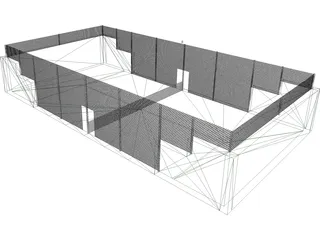 Paddle Court 3D Model preview