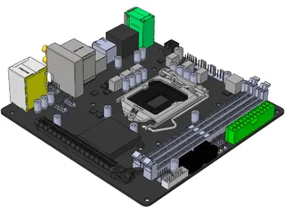 Gigabyte B360N Motherboard 3D Model preview
