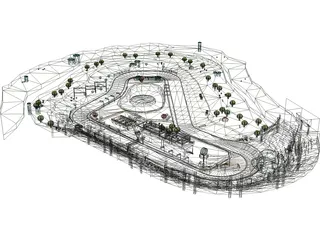 Luigi Circuit Racing Track 3D Model preview