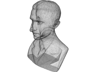 Nikola Tesla Bust 3D Model preview