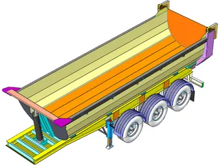 Dump Trailer 3D Model preview