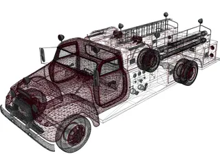 Fire Truck (1950) 3D Model preview