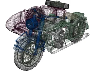 BMW R75 Motorcycle 3D Model preview