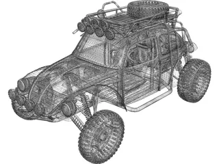 Volkswagen Beetle Trophy Truck 3D Model preview