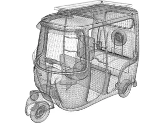 Tuk-Tuk Auto Rickshaw 3D Model preview