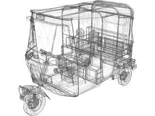 Open Auto Rickshaw 3D Model preview