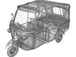 Piaggio Ape Calessino 3D Model preview