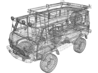 UAZ 452 3D Model preview