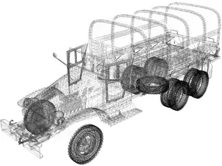 GMC Military Truck 3D Model preview