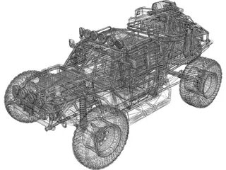 Military Armored Buggy 3D Model preview