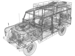 Land Rover Series IIa Station Wagon (1967) 3D Model preview