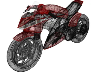 Futuristic Motorcycle 3D Model preview