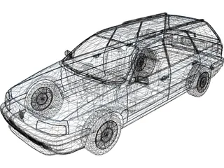 Volkswagen Passat B3 Variant (1988) 3D Model preview