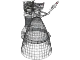 NASA Saturn 5 Rocketdyne F1 Engine 3D Model preview