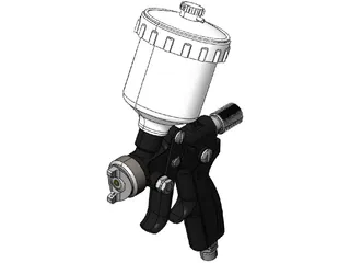 HVLP Spray Gun Top Feed 3D Model preview