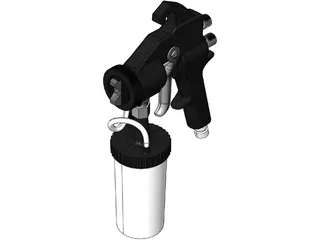 HVLP Spray Gun Bottom Feed 3D Model preview