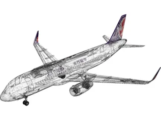Airbus A321 Air Macau 3D Model preview