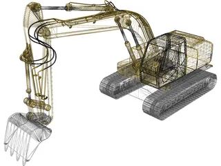 Excavator 3D Model preview