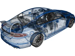 Jaguar XFR S (2014) 3D Model preview