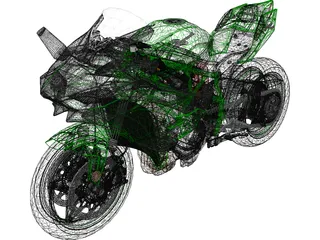 Kawasaki H2R Ninja 3D Model preview