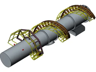 Exhaust Stack Platform Circular Stairway 3D Model preview