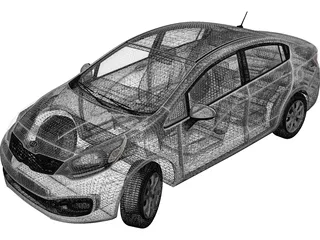 Kia Rio (US) Sedan (2012) 3D Model preview