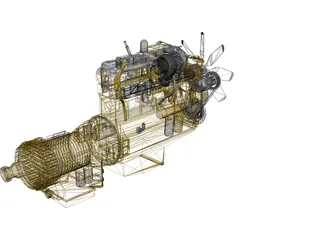Caterpillar C15 Diesel Engine 3D Model preview