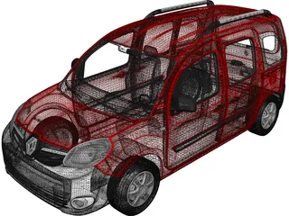 Renault Kangoo Passenger (2014) 3D Model preview